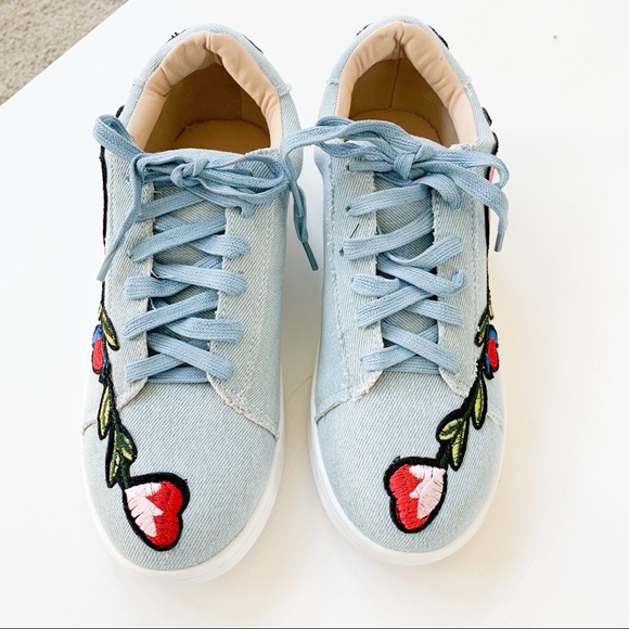 Chase+Chloe Denim Sneakers Celine-1 - Picture 4 of 8